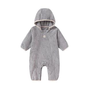 【清仓】babylove婴幼儿连体衣秋冬奥粒绒拉链哈衣爬服宝宝外出服