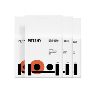 PETSHY百宠千爱 豆腐混合木薯猫砂10kg膨润土除臭无尘猫砂2.5公斤