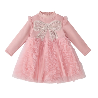 [抗菌锁温]裙子儿童连衣裙女童冬装2025新款保暖加绒裙小宝宝纱裙