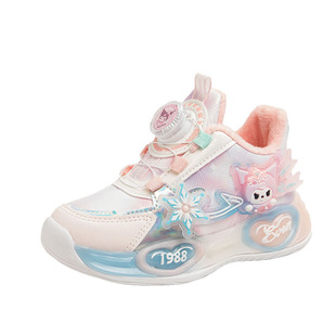 发光库洛米加绒鞋子女孩二棉公主鞋亮灯儿童闪灯宝宝鞋女童保暖鞋