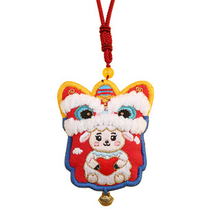 生肖虎年平安符刺绣diy手工醒狮平安福材料包绣品送男友荷包香囊