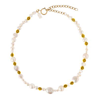 白百何同款笑脸珍珠串小众项链