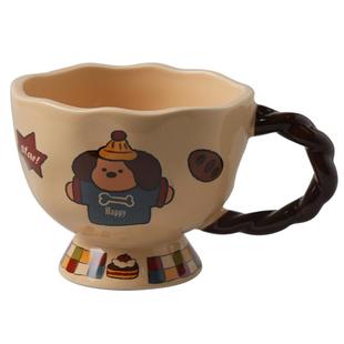 舍里可爱卡通陶瓷马克杯高颜值早餐杯咖啡杯创意高脚杯生日礼物女