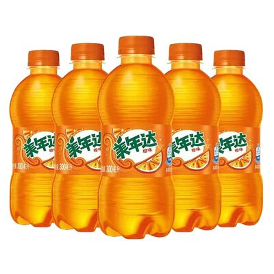 百事可乐美年达300ml*12瓶橙味碳酸饮料迷你七喜汽水夏季解渴正品