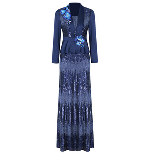 多丽琦中式礼服高端轻奢小众晚装party小礼服冬季年会主持人礼服