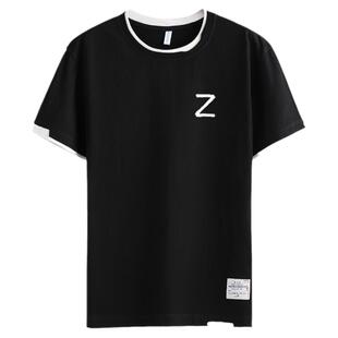 俄罗斯Z坦克标志军迷世界军事硬汉俄军拼接短袖T恤衫男女纯棉半袖