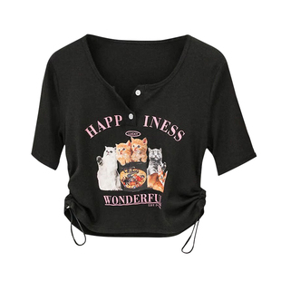 正肩T恤女短袖2026新款爆款夏天巨好看的上衣服短款修身显瘦薄款