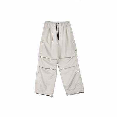 咆哮野兽膝褶宽松廓形伞兵裤