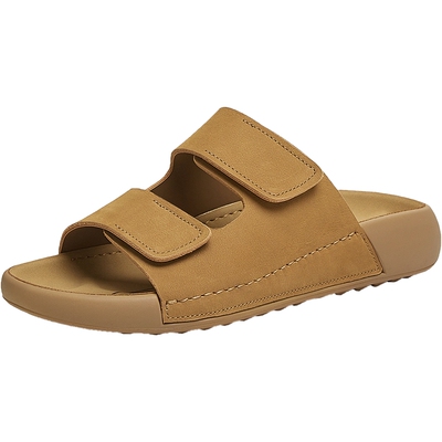 TATA他她复古厚底拖鞋男鞋棕色沙滩外穿凉鞋2025夏季新款AAD03BT5