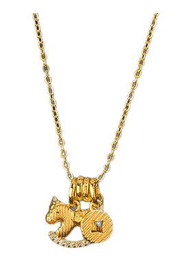 FEEINS轻奢小众设计马上有钱项链镶嵌耳钉八方来财小木马吊坠耳饰