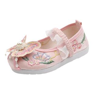 女童汉服鞋儿童配马面裙的鞋子春夏国风鞋古风童鞋古装表演绣花鞋