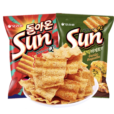 韩国好丽友蒜香辣味玉米薯片追剧