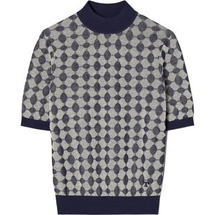 【线上专享】TORY BURCH 汤丽柏琦 运动高领提花针织衫 138314