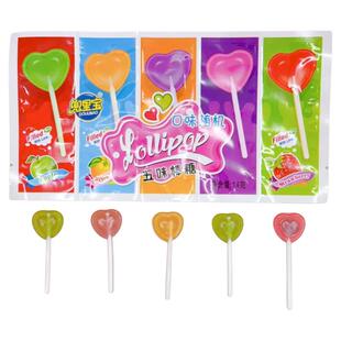 兜里宝爱心造型棒棒糖儿童心形零食水果味批发小卖部学校门口摆摊