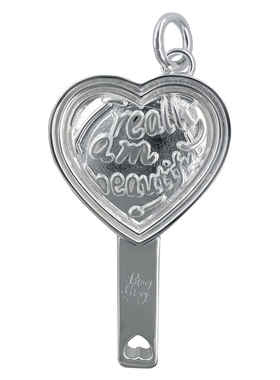 有颗星星女S925银美人镜项链吊坠