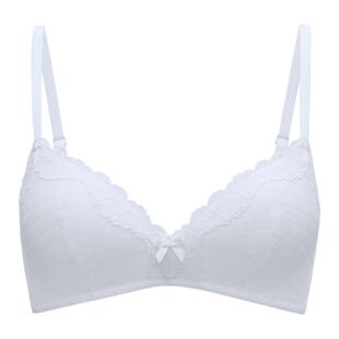 68内衣女小胸聚拢柔软无钢圈收副乳性感蕾丝边薄杯透气舒适文胸罩