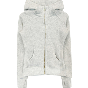 Scuba卫衣女秋冬加绒全拉链连帽外套修身收腰显瘦运动跑步外套