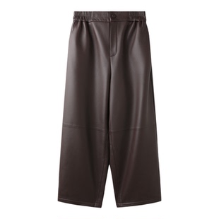 PENNYPENG 德古拉加绒皮裤 经典复古时尚羊皮加绒软糯透气九分裤