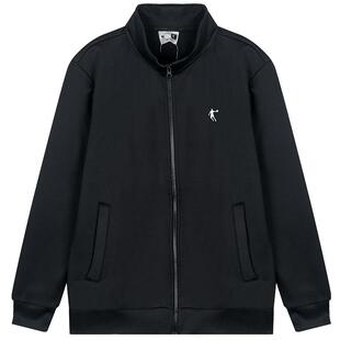 乔丹加绒外套男装2026冬季新款开衫立领保暖夹克男官方正品运动服