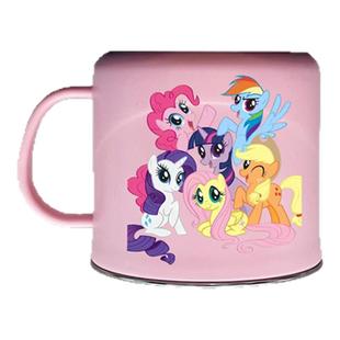 儿童镜柜下漱口杯不锈钢刷牙杯磁吸牙刷置物架挤牙膏器小马宝莉女