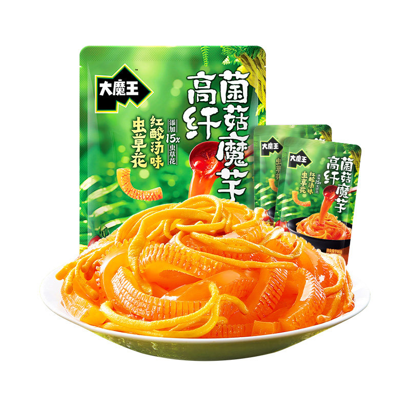 盐津铺子大魔王高纤菌菇魔芋即食零食小吃休闲食品弹爽解馋魔芋丝