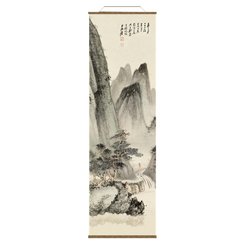 古风水墨竹子半透隔断挂帘