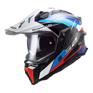 LS2越野拉力盔摩托车碳纤维头盔机车四季全盔男女冬季防雾双镜片