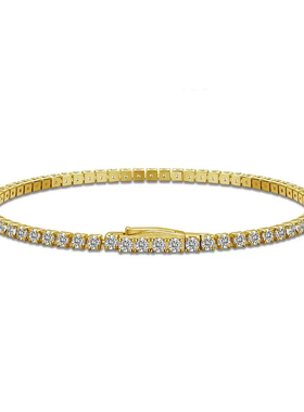 培育钻石网球气质手链S925银手环