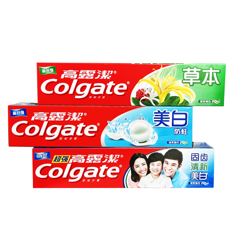 高露洁清新防蛀修复固齿亮白牙膏