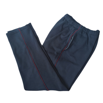 浅灰色直口校服裤子拼银灰反光杠