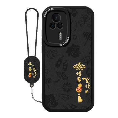 平安喜乐适用红米K60E手机壳Redmik60E新款redmi小羊皮硅胶保护套小米k6oe男女全包防摔新年外壳red米ke看60e