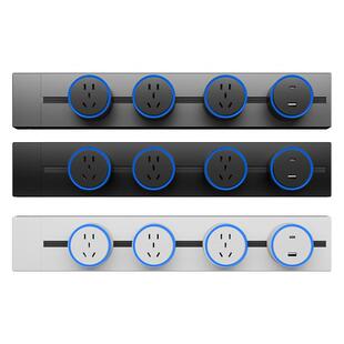 移动轨道插座导轨家用厨房餐边柜客厅明装大功率无线接线板排插座