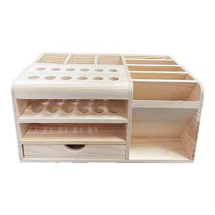 特尔佳多功能木质收纳盒 手机维修桌面螺丝刀插盒工具零件收纳架