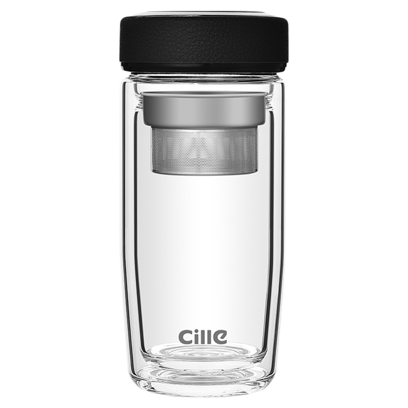 希乐玻璃杯水杯男2025新款泡茶杯男士专用茶水分离大容量带盖杯子