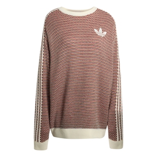 休闲度假风毛衣垂坠宽松针织衫女adidas Originals阿迪达斯三叶草