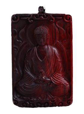 印度小叶紫檀大日如来红木吊坠