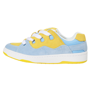 顽刻ollieskate面包鞋蓝黄拼色多巴胺BAKE秋冬男女国潮滑板鞋