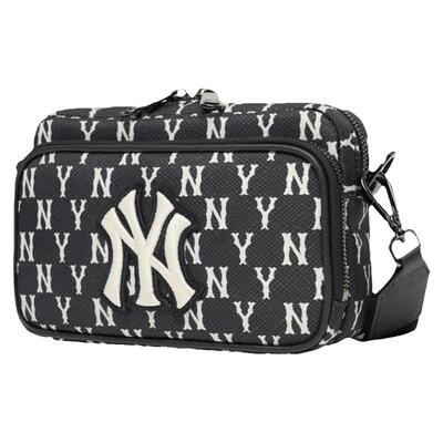 复古老花情侣斜挎包休闲MLB