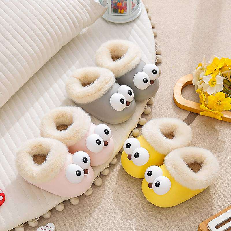 宝宝棉拖鞋冬季新款室内男童防滑防水女童婴幼儿棉鞋儿童拖鞋包跟
