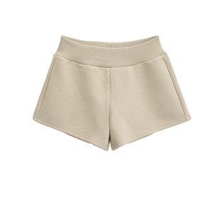 早秋慵懒低腰肌理感复合加厚遛弯短裤女秋冬季修身显瘦阔腿裤外穿