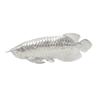 恋物志银器纯银999足银银器纯手工摆件银茶宠茶道茶具配件 金龙鱼