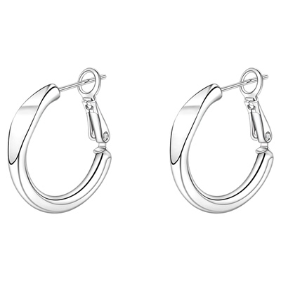 高级感素圈耳圈耳环女纯银针气质