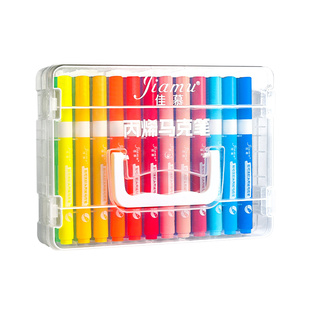 直液式丙烯马克笔软头水彩笔小学生美术专用48色儿童可水洗幼儿园不透色可擦绘叠色画画笔芯高颜值彩色笔套装