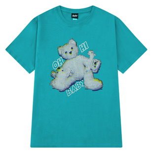 小尼力美式复古潮牌街头宽松卡通oversize男女情侣短袖T恤半袖bf