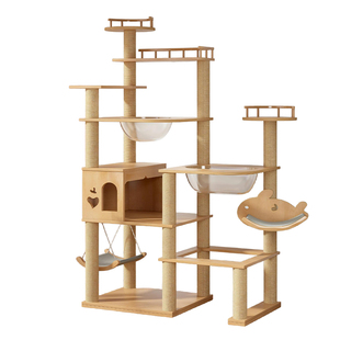 实木猫爬架家用多层大型豪华猫树窝一体专用猫架子大猫抓柱猫别墅