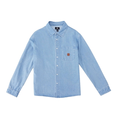 Converse匡威春季新品时尚翻领叠穿牛仔衬衫男女上衣 UCJ418-UHC