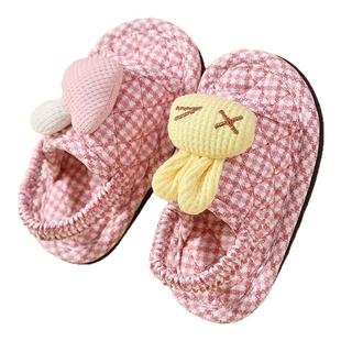 儿童布艺布拖鞋幼儿小童女童1-2-3岁防滑软底室内家居鞋宝宝拖鞋