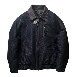 SKYROCKET扶摇【暗影锻造】（暗黑工装风丹宁蓝拼接皮领羽绒服）