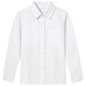 儿童白衬衫长袖中小学生校服衬衣