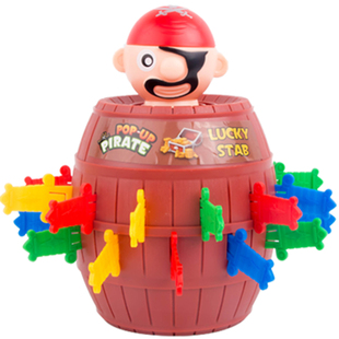 抖音同款儿童超大号疯狂海盗桶叔叔插剑木桶创意整蛊插刀整人玩具